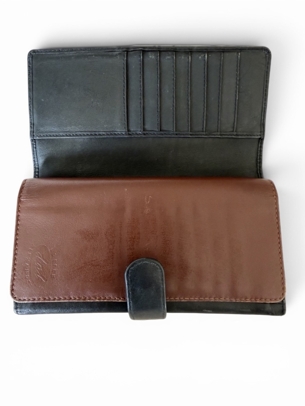 Derek Alexander Leather Wallet Black Brown Organizer RFID Travel Clutch